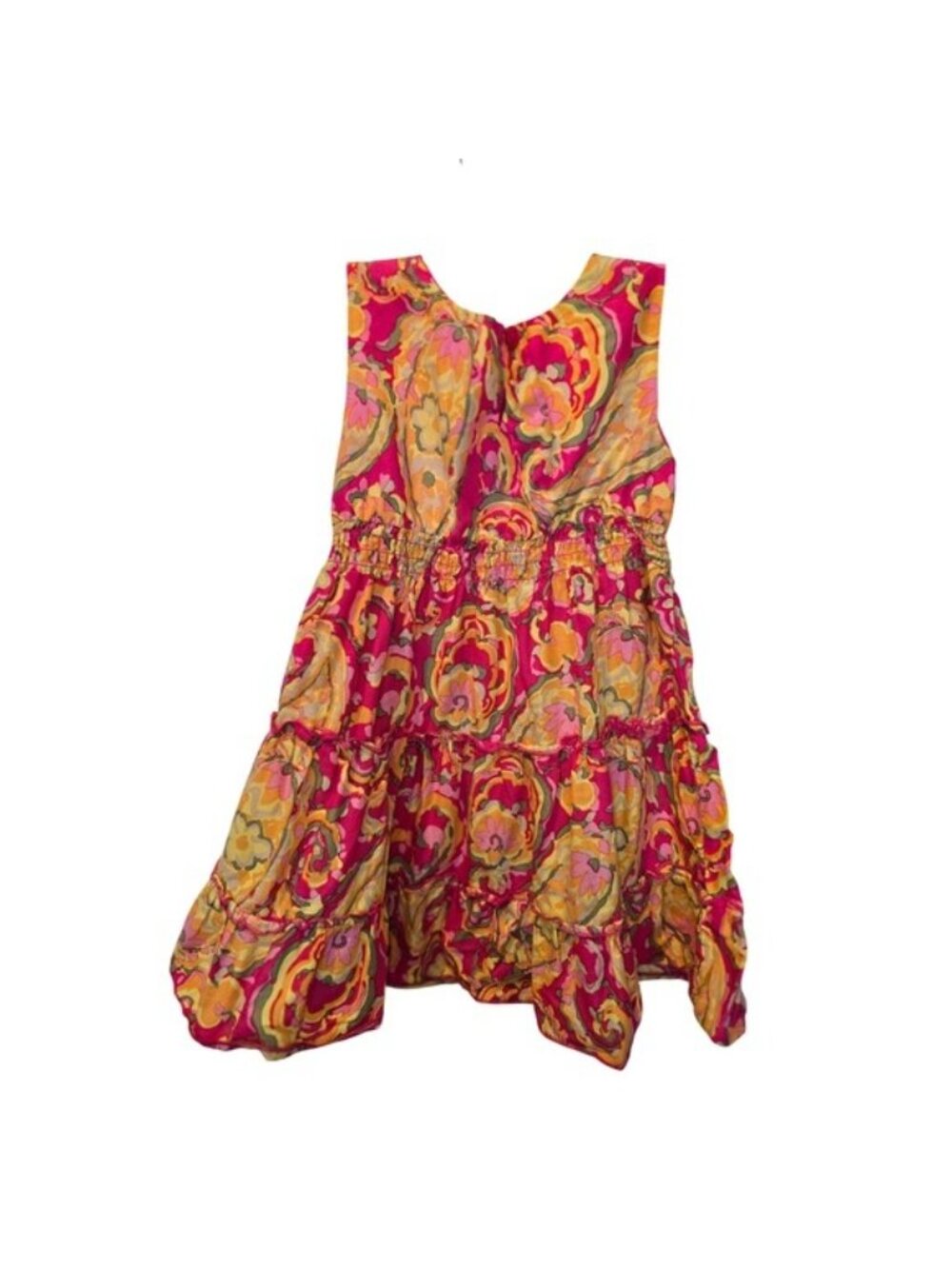 The Childrens Place Girls Pink Floral Paisley Tiered Cotton Dress 18-24 Months - Picture 2 of 5